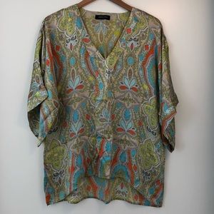 Amrita Singh 100% silk Kimono sleeve top size L